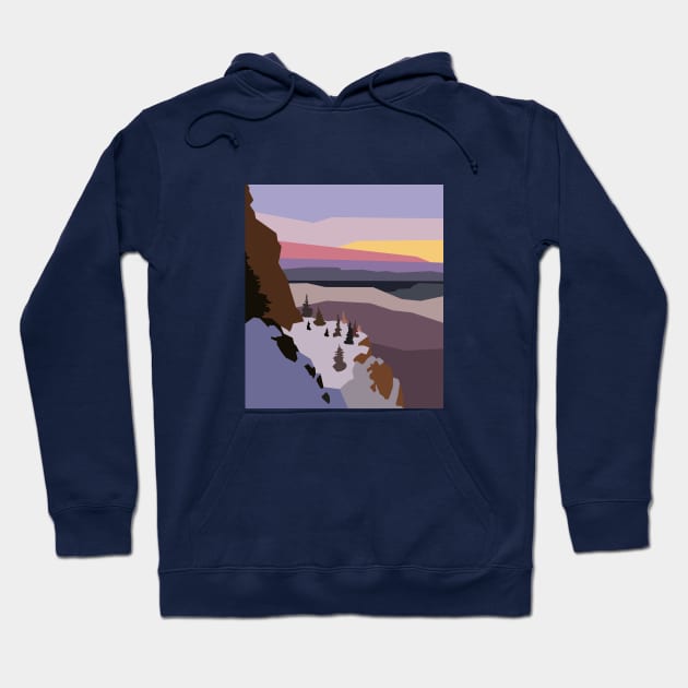 Winter rock picks, cloudy sky and trees. Hoodie by BumbleBambooPrints